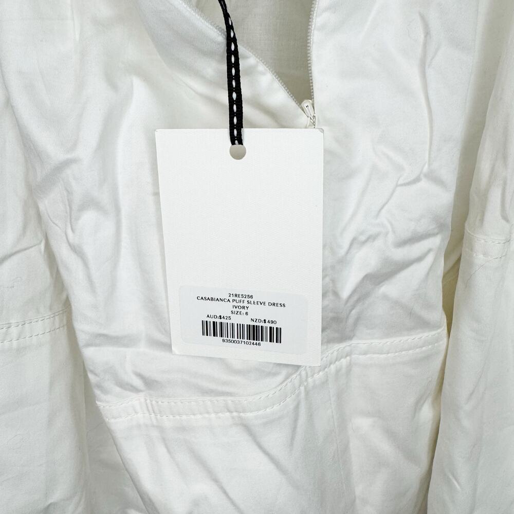 Aje Casabianca Puff Sleeve White Mini Dress Size 2 US / 6 AU NWT - Picture 6 of 10